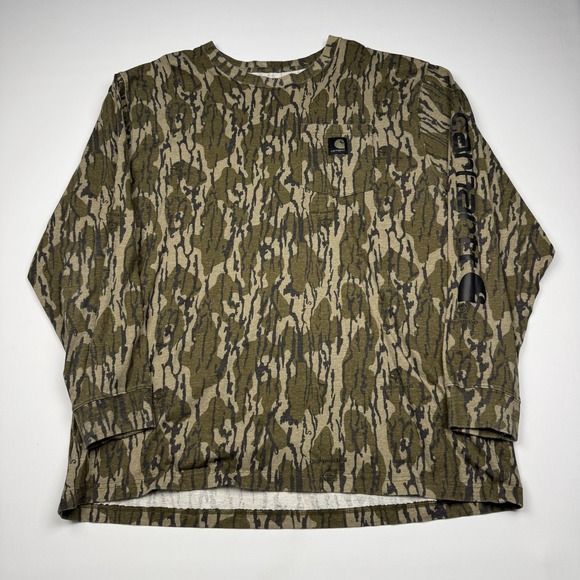 Carhartt Other - Carhartt Shirt Mens 2XL Green Bottomland Camo Long Sleeve Pocket Hunting Tee